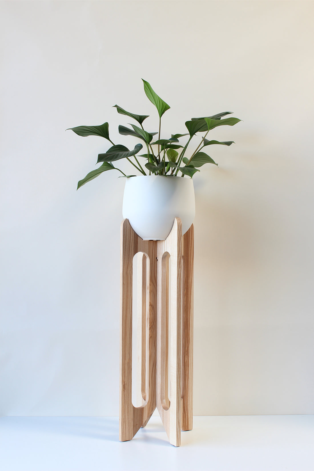 tall modern plant stand and pot