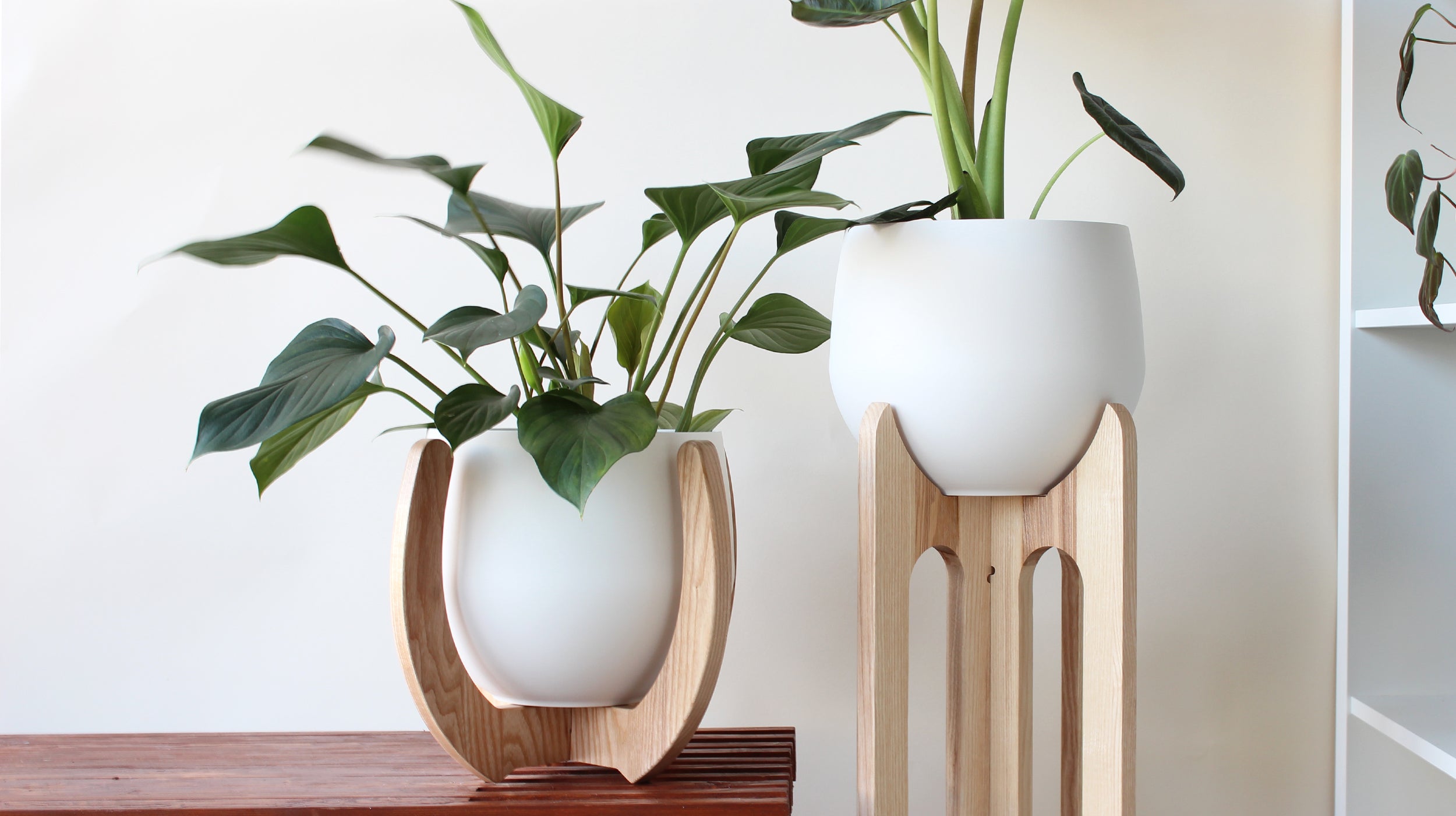 Wooden Plant Pot selling Stand Pair